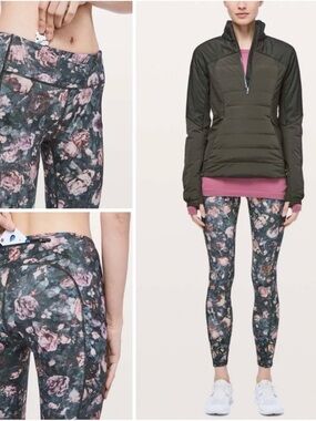 lululemon athletica Floral Print High-Rise Leggings in Pink & Green